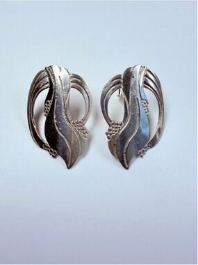 Paula Dawkins Artisan Sterling Silver 925 Vintage Modern Celestial Earrings